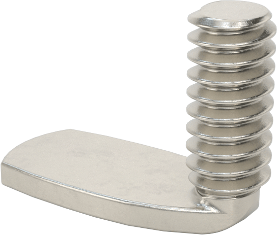 18-8 Paslanmaz Çelik Dik Açı Kaynak Saplamaları, 10-24 Diş, 1/2" Uzunluk