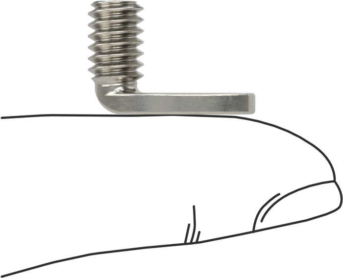18-8 Paslanmaz Çelik Dik Açı Kaynak Saplamaları, 1/4"-20 Diş, 1/2" Uzunluk