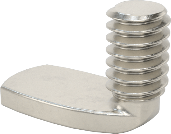18-8 Paslanmaz Çelik Dik Açı Kaynak Saplamaları, 1/4"-20 Diş, 1/2" Uzunluk