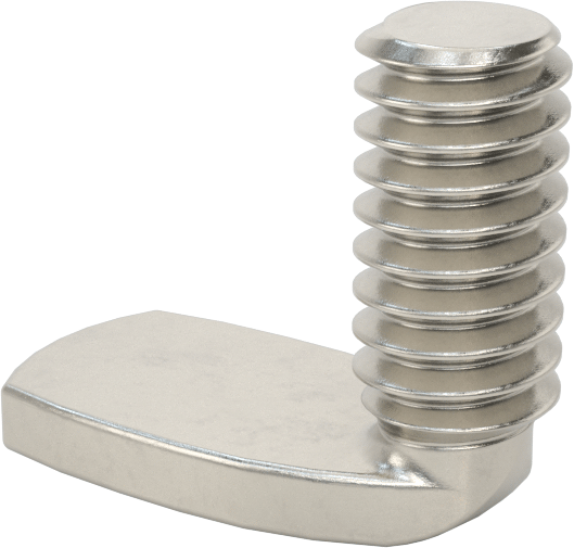 18-8 Paslanmaz Çelik Dik Açı Kaynak Saplamaları, 1/4"-20 Diş, 5/8" Uzunluk