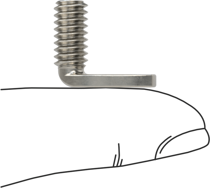 18-8 Paslanmaz Çelik Dik Açı Kaynak Saplamaları, 1/4"-20 Diş, 5/8" Uzunluk
