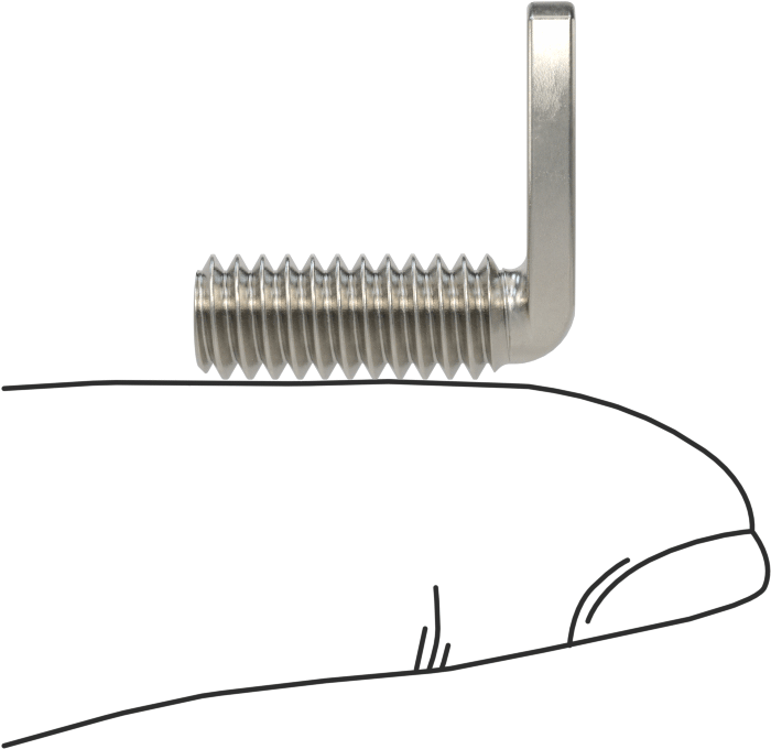 18-8 Paslanmaz Çelik Dik Açı Kaynak Saplamaları, 1/4"-20 Diş, 3/4" Uzunluk