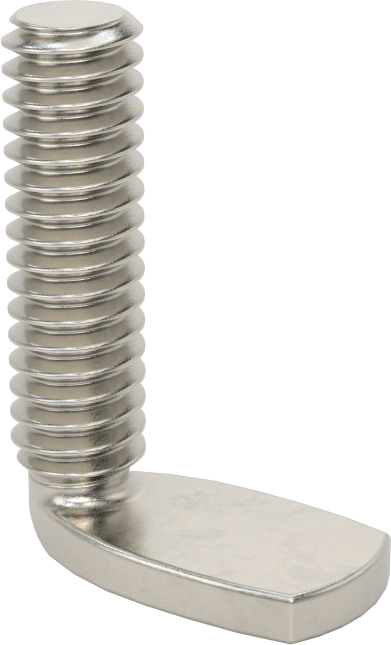 18-8 Paslanmaz Çelik Dik Açı Kaynak Saplamaları, 1/4"-20 Diş, 1" Uzunluk