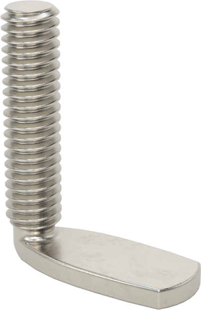 18-8 Paslanmaz Çelik Dik Açı Kaynak Saplamaları, 8-32 Diş Boyutu, 3/4" Uzunluk