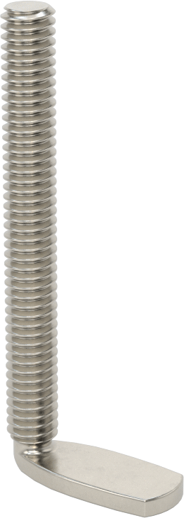 18-8 Paslanmaz Çelik Dik Açı Kaynak Saplamaları, 8-32 Diş Boyutu, 1-1/2" Uzunluk