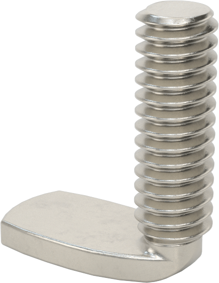 18-8 Paslanmaz Çelik Dik Açı Kaynak Saplamaları, 1/4"-20 Diş Boyutu, 7/8" Uzunluk