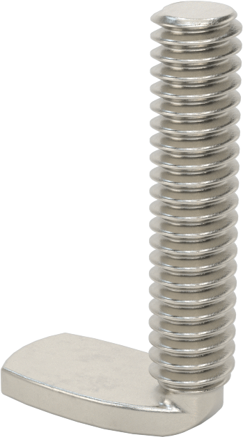 18-8 Paslanmaz Çelik Dik Açı Kaynak Saplamaları, 1/4"-20 Diş Boyutu, 1-1/4" Uzunluk