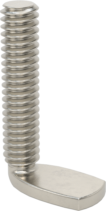 18-8 Paslanmaz Çelik Dik Açı Kaynak Saplamaları, 1/4"-20 Diş Boyutu, 1-1/4" Uzunluk