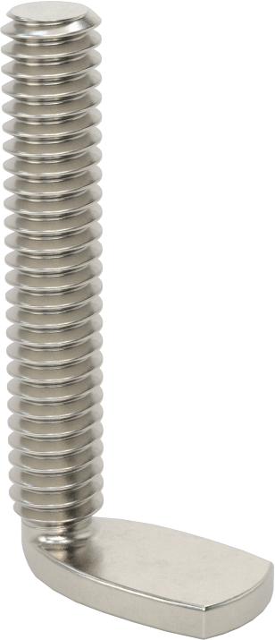 18-8 Paslanmaz Çelik Dik Açı Kaynak Saplamaları, 1/4"-20 Diş Boyutu, 1-1/2" Uzunluk