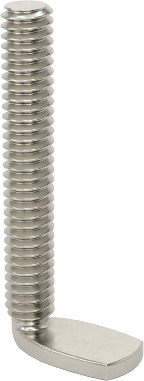 18-8 Paslanmaz Çelik Dik Açı Kaynak Saplamaları, 1/4"-20 Diş Boyutu, 1-3/4" Uzunluk