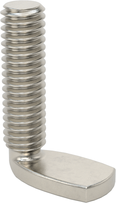 18-8 Paslanmaz Çelik Dik Açı Kaynak Saplamaları, 5/16"-18 Diş Boyutu, 1-1/4" Uzunluk