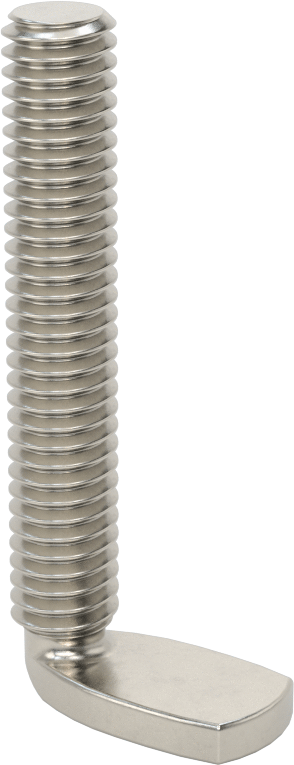 18-8 Paslanmaz Çelik Dik Açı Kaynak Saplamaları, 5/16"-18 Diş Boyutu, 2" Uzunluk