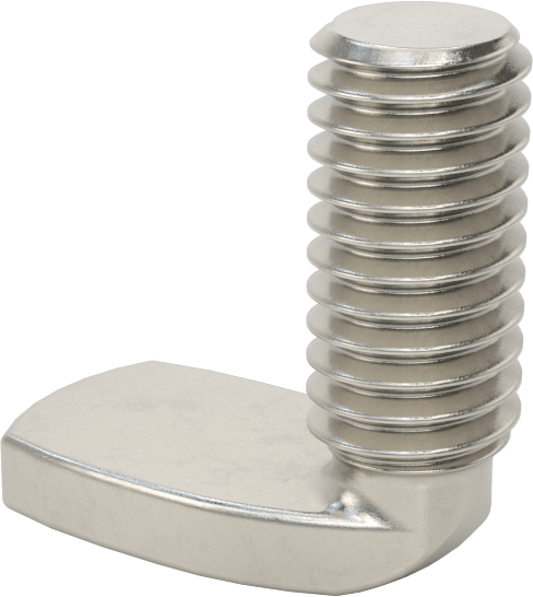 18-8 Paslanmaz Çelik Dik Açı Kaynak Saplamaları, 3/8"-16 Diş Boyutu, 1" Uzunluk
