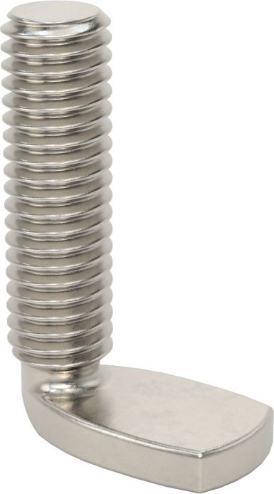 18-8 Paslanmaz Çelik Dik Açı Kaynak Saplamaları, 3/8"-16 Diş Boyutu, 1-1/2" Uzunluk