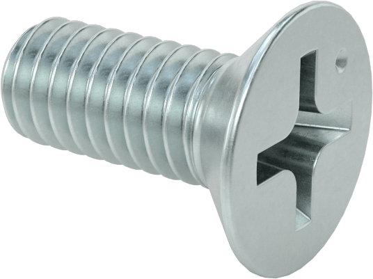JIS Çinko Kaplı Çelik Düz Başlı Vidalar, M4 x 0,7 mm Diş Boyutu, 10 mm Uzunluk