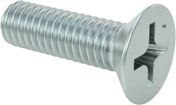 JIS Çinko Kaplı Çelik Düz Başlı Vidalar, M4 x 0,7 mm Diş Boyutu, 14 mm uzunluk