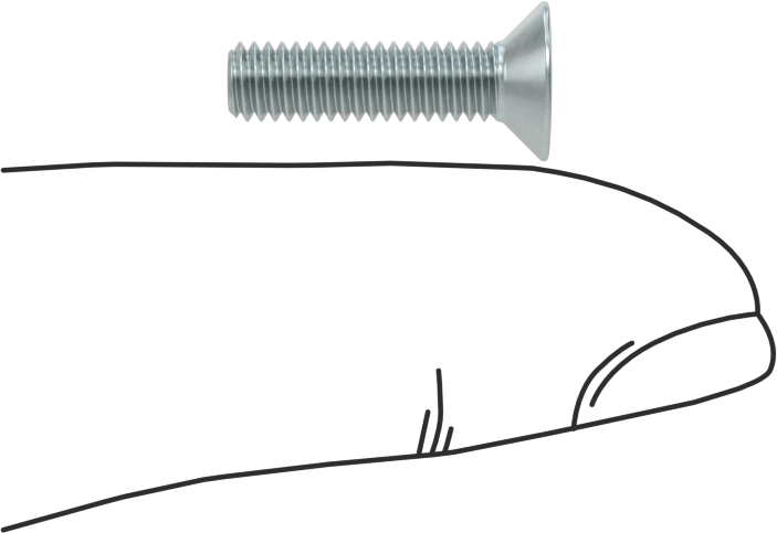JIS Çinko Kaplı Çelik Düz Başlı Vidalar, M4 x 0,7 mm Diş Boyutu, 16 mm Uzunluk