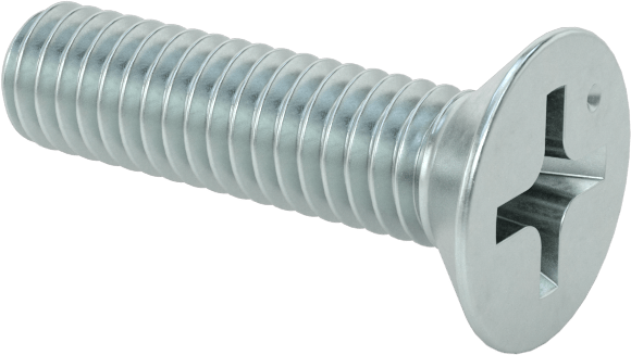 JIS Çinko Kaplı Çelik Düz Başlı Vidalar, M4 x 0,7 mm Diş Boyutu, 16 mm Uzunluk