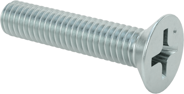 JIS Çinko Kaplı Çelik Düz Başlı Vidalar, M4 x 0,7 mm Diş Boyutu, 20 mm Uzunluk