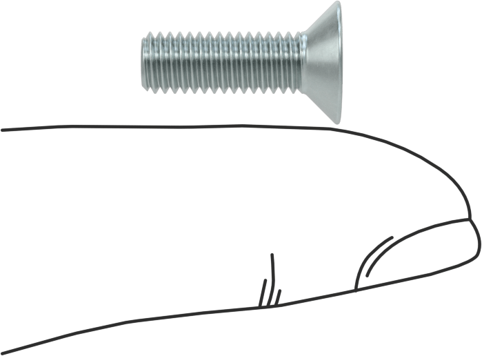 JIS Çinko Kaplı Çelik Düz Başlı Vidalar, M5 x 0,8 mm Diş Boyutu, 16 mm Uzunluk