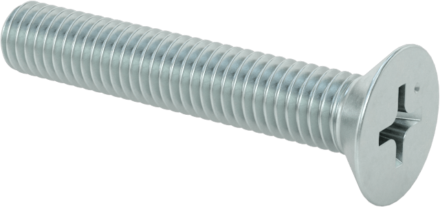 JIS Çinko Kaplı Çelik Düz Başlı Vidalar, M5 x 0,8 mm Diş Boyutu, 30 mm Uzunluk