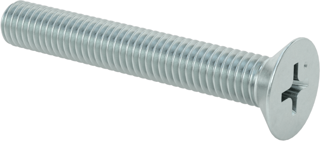 JIS Çinko Kaplı Çelik Düz Başlı Vidalar, M5 x 0,8 mm Diş Boyutu, 35 mm Uzunluk
