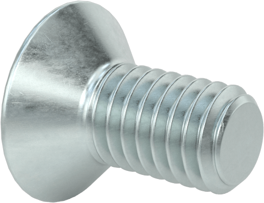 JIS Çinko Kaplı Çelik Düz Başlı Vidalar, M6 x 1 mm Diş Boyutu, 12 mm Uzunluk