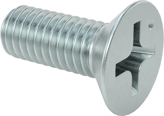 JIS Çinko Kaplı Çelik Düz Başlı Vidalar, M6 x 1 mm Diş Boyutu, 16 mm Uzunluk
