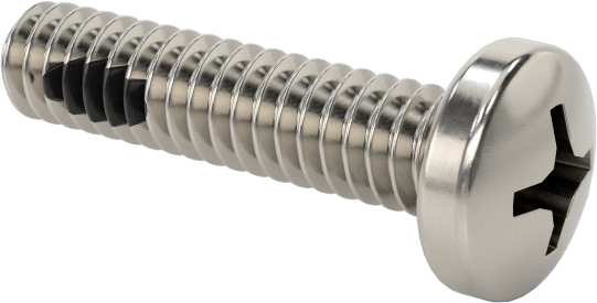 Diş Kilitli Silindir Başlı Phillips Vidaları, 2-56 Diş Boyutu, 3/8" Uzunluk