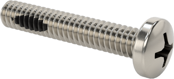 Diş Kilitli Silindir Başlı Phillips Vidaları, 2-56 Diş Boyutu, 1/2" Uzunluk