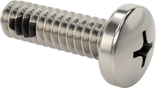 Diş Kilitli Silindir Başlı Phillips Vidaları, 4-40 Diş Boyutu, 3/8" Uzunluk