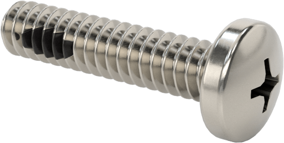 Diş Kilitli Silindir Başlı Phillips Vidaları, 4-40 Diş Boyutu, 1/2" Uzunluk