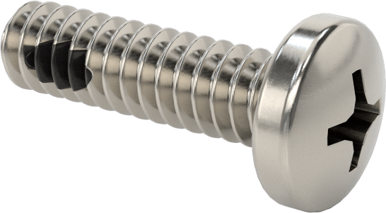 Diş Kilitli Silindir Başlı Phillips Vidaları, 6-32 Diş Boyutu, 1/2" Uzunluk