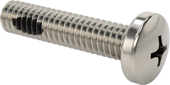 Diş Kilitli Silindir Başlı Phillips Vidaları, 8-32 Diş Boyutu, 3/4" Uzunluk
