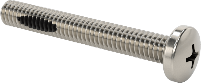 Diş Kilitli Silindir Başlı Phillips Vidaları, 8-32 Diş Boyutu, 1-1/4" Uzunluk