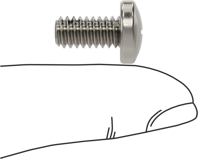 Diş Kilitli Silindir Başlı Phillips Vidaları, 1/4"-20 Diş Boyutu, 1/2" Uzunluk