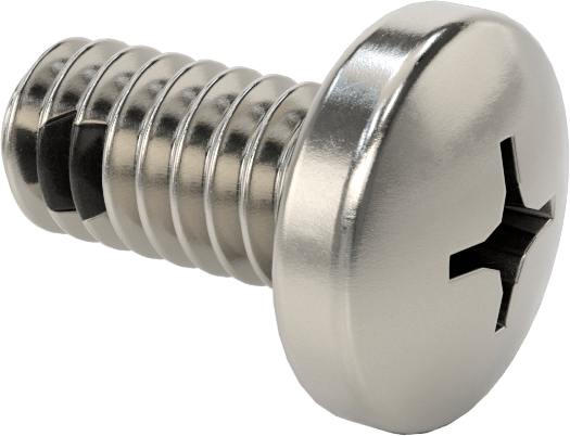 Diş Kilitli Silindir Başlı Phillips Vidaları, 1/4"-20 Diş Boyutu, 1/2" Uzunluk