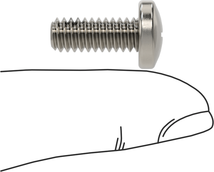 Diş Kilitli Silindir Başlı Phillips Vidaları, 1/4"-20 Diş Boyutu, 5/8" Uzunluk