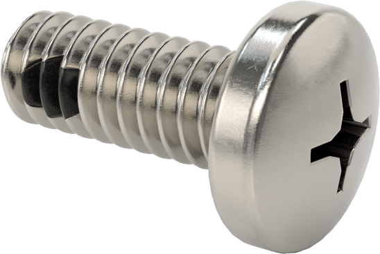 Diş Kilitli Silindir Başlı Phillips Vidaları, 1/4"-20 Diş Boyutu, 5/8" Uzunluk