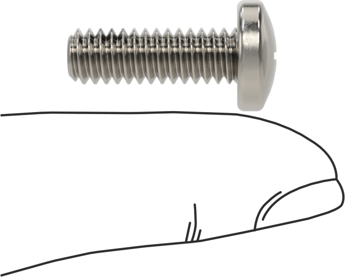 Diş Kilitli Silindir Başlı Phillips Vidaları, 1/4"-20 Diş Boyutu, 3/4" Uzunluk