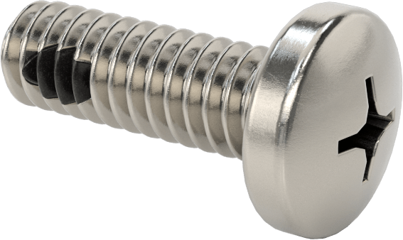 Diş Kilitli Silindir Başlı Phillips Vidaları, 1/4"-20 Diş Boyutu, 3/4" Uzunluk