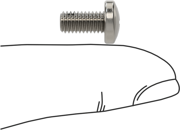 Diş Kilitli Silindir Başlı Phillips Vidaları, 10-32 Diş Boyutu, 3/8" Uzunluk