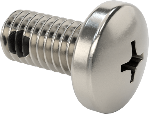Diş Kilitli Silindir Başlı Phillips Vidaları, 10-32 Diş Boyutu, 3/8" Uzunluk