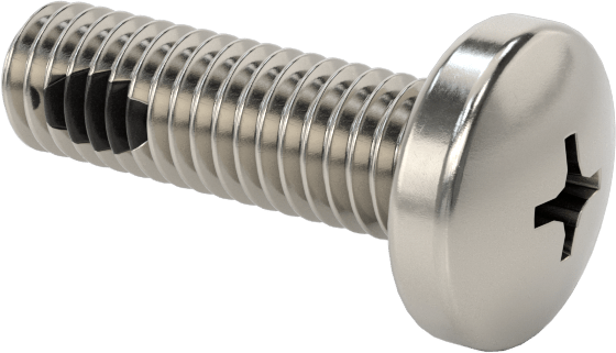 Diş Kilitli Silindir Başlı Phillips Vidaları, 10-32 Diş Boyutu, 5/8" Uzunluk