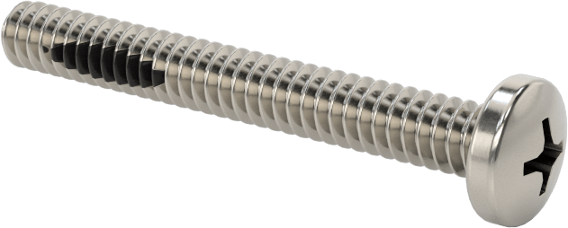Diş Kilitli Silindir Başlı Phillips Vidaları, 6-32 Diş Boyutu, 1-1/8" Uzunluk