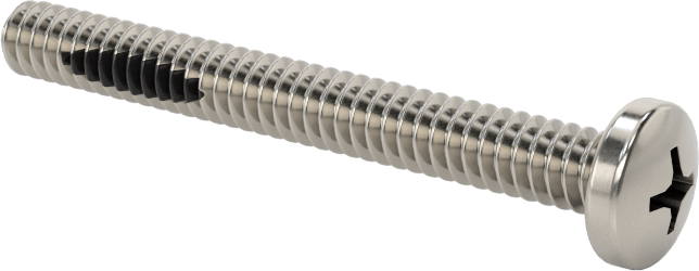Diş Kilitli Silindir Başlı Phillips Vidaları, 6-32 Diş Boyutu, 1-1/4" Uzunluk