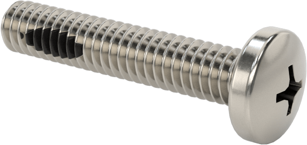 Diş Kilitli Silindir Başlı Phillips Vidaları, 8-32 Diş Boyutu, 7/8" Uzunluk
