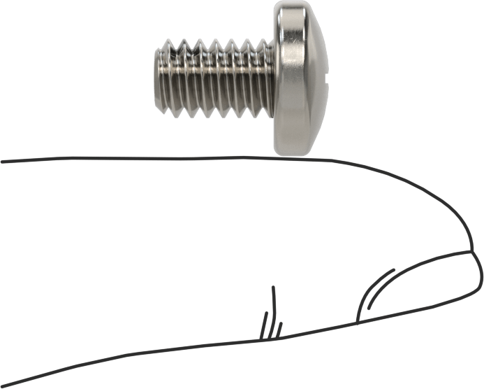 Diş Kilitli Silindir Başlı Phillips Vidaları, 1/4"-20 Diş Boyutu, 3/8" Uzunluk