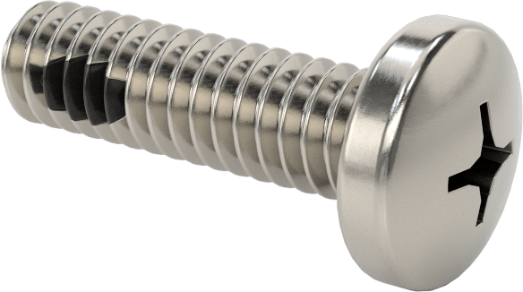 Diş Kilitli Silindir Başlı Phillips Vidaları, 1/4"-20 Diş Boyutu, 7/8" Uzunluk