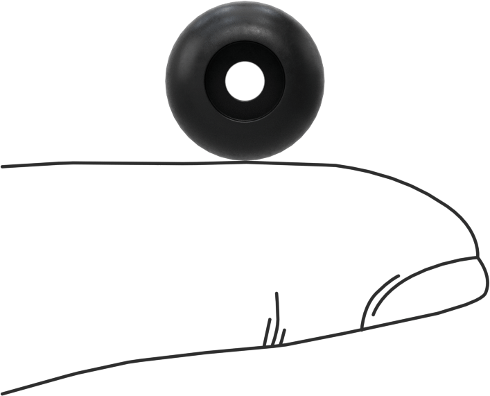 Viton® Floroelastomer Dişsiz Delikli Tampon, 1/2" OD, 1/4" Yükseklik